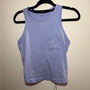 Athleta purple sleeveless top with draw string adjustment in back